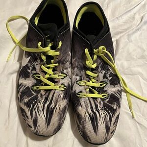 Nike Black and Neon Yellow Sports Shoes size 10 excellent condition